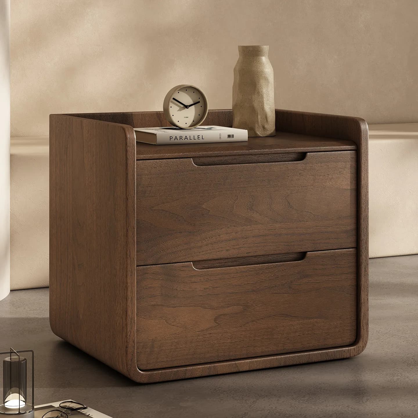 Table de Chevet Moderne Esthétique, Luxe Nordique, Rangement Tendance, Style Vintage, Table d'Appoin