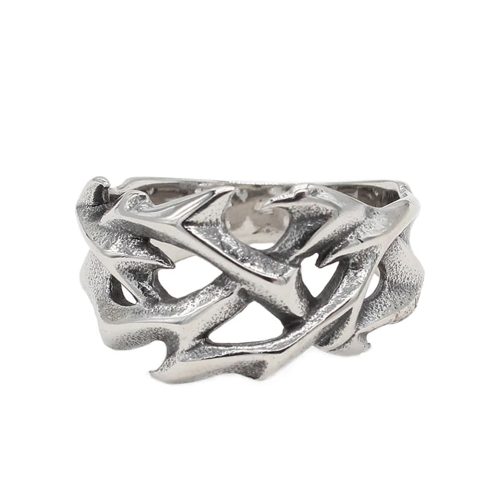 Bagues couronne d'épines pour hommes et femmes, Design Vintage ajouré, en acier inoxydable, Punk Bik