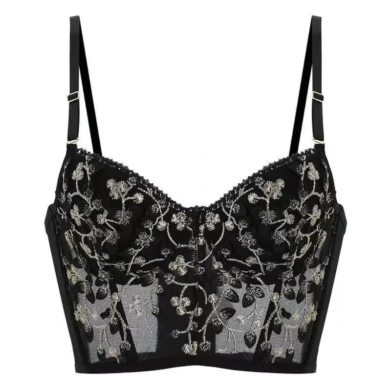 Soutien-gorge littérature tridimensionnelle, corset en os de poisson en dentelle sexy, poitrine élar