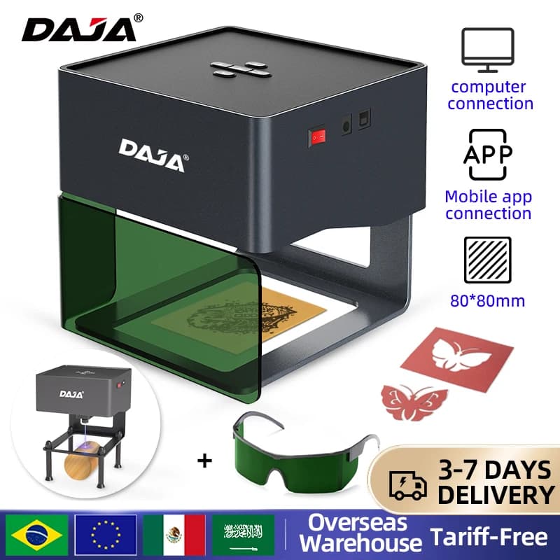 DAJA DJ6 Mini graveur Laser Portable bricolage Bluetooth Machine peint chien étiquette papier cuir e