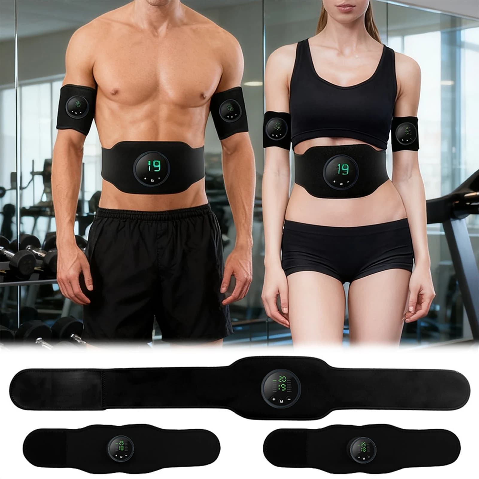 Ceinture de fitness EMS, stimulateur d'entraînement musculaire, ceinture abdominale de fitness pares
