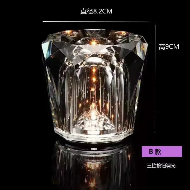Lampe de chevet à chargement par induction en cristal, lampe d'ambiance portable pour chambre et ext