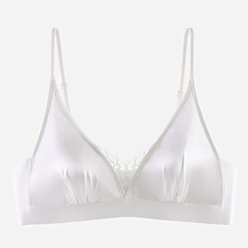 Soutien-gorge élégant français sans armatures, lingerie de luxe en satin, bralette pour petite poitr