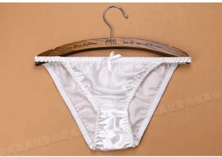 Sous-vêtements sexy pour femme en soie de mûrier 100%, élégants avec un nœud, culottes en soie à tai