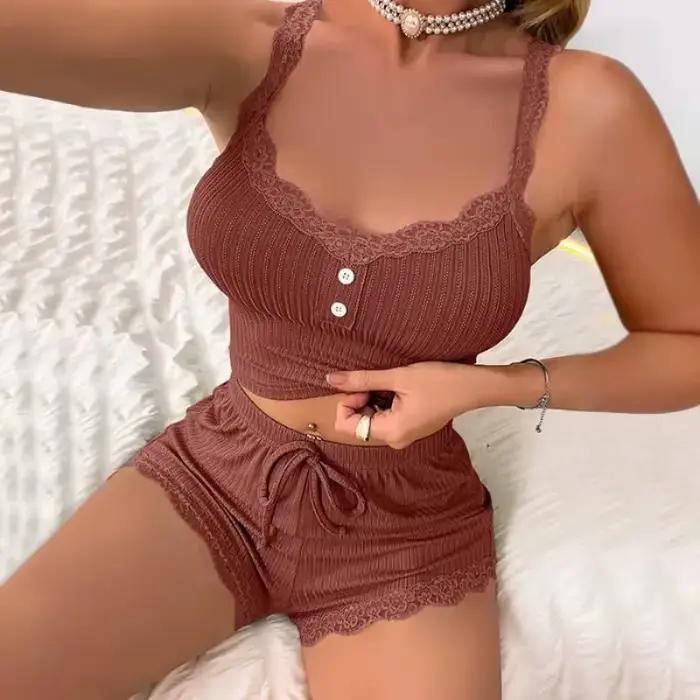 Femmes pyjama ensembles Pijama Pyjamas femme été ensemble Sexy femmes vêtements de nuit pour dormir