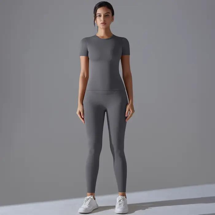 Ensemble de Leggings de gymnastique à séchage rapide, combinaison de Yoga, ensemble de sport, manche