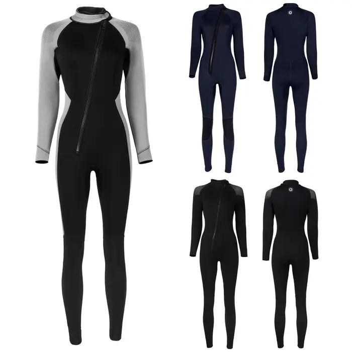 Combinaison thermique une pièce en néoprène pour femmes, 3mm, col montant, manches longues, fermetur