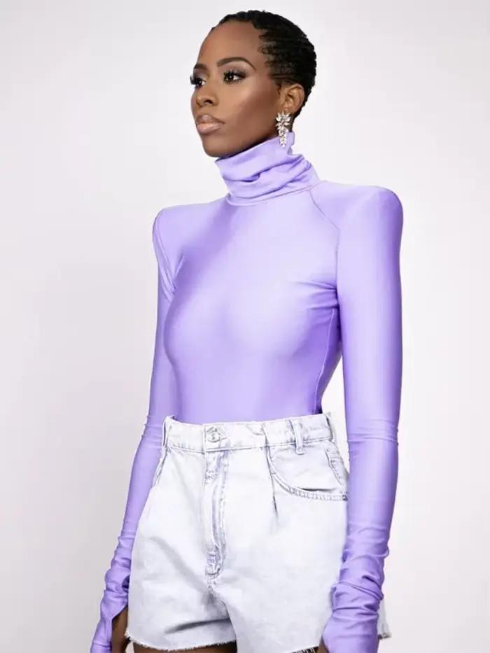 Body couleur unie col roulé Lingerie corps Sexy Feminino à manches longues Y2k hauts femmes une pièc