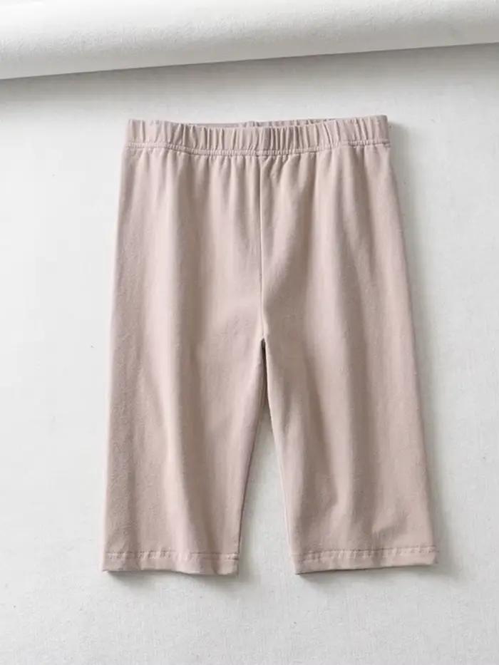 Short de motard en coton pour femmes, sexy, taille haute, élastique, couleur pure, slim, longueur au