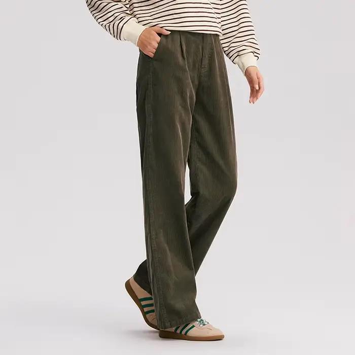 Semir pantalons décontractés femmes velours côtelé coton pantalon à jambes larges 2025 nouveau hiver
