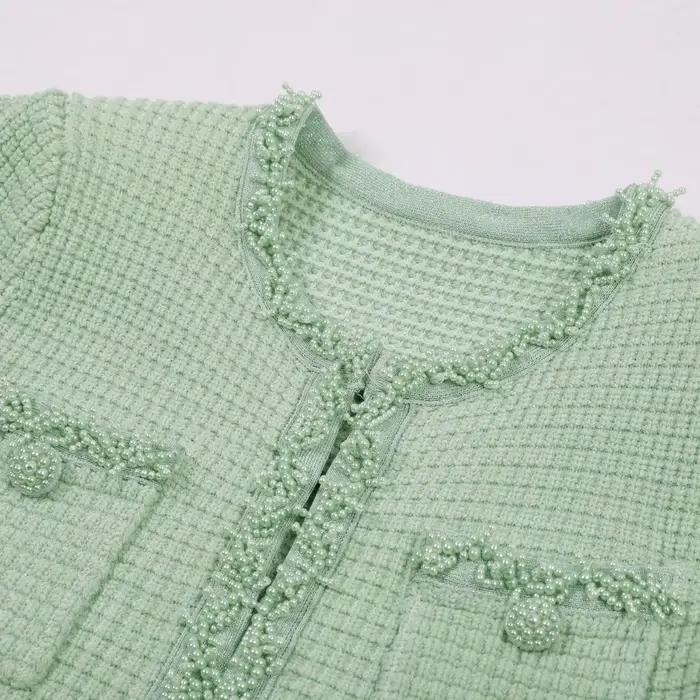 Robe trapèze tricotée pour femmes, haute qualité, nouvelle mode d'été européenne et américaine, perl