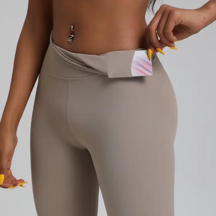 Couleur unie classique 2.0 entraînement complet Jog 25 "doux taille haute gymnastique Yoga Legging g