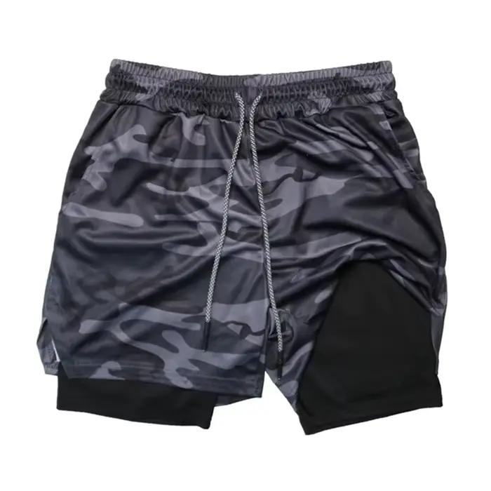 Short multi-poches pour hommes, short de Fitness, décontracté, sport de plage, doublé, slim, Style q