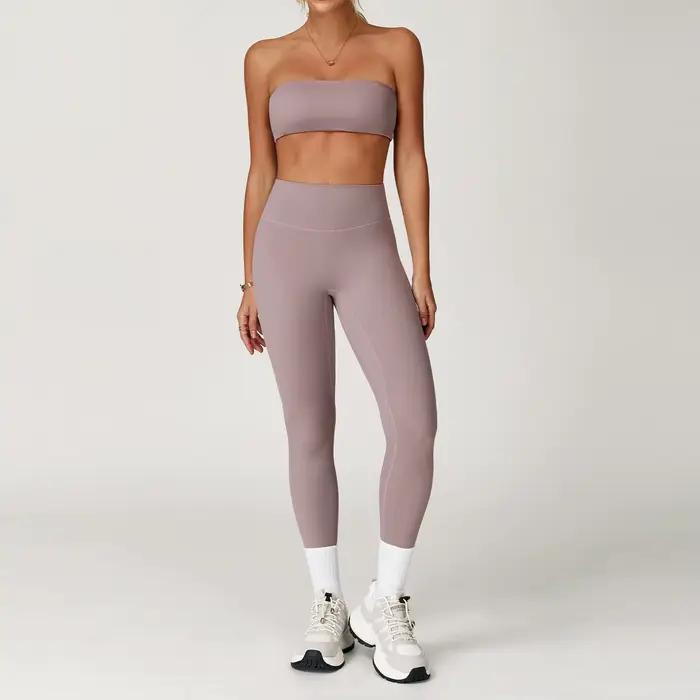 Ensemble de Yoga 2 pièces pour femmes, tenues d'entraînement, Fitness, survêtement de gymnastique, L