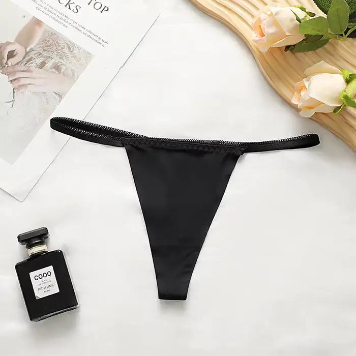Nouvelles culottes invisibles respirantes à taille basse avec fines bretelles, couleur unie, sexy, s