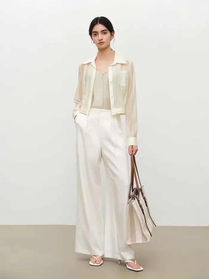 ZIQIAO 2026 Chemise légère et aérée pour femme, à manches longues, boutonnée, avec col à revers, res