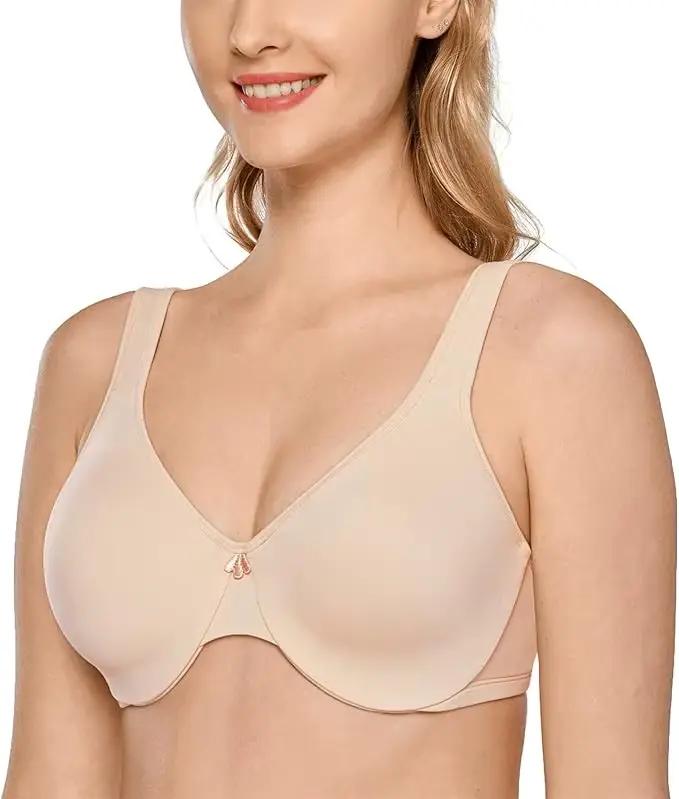 DELIMIRA femmes tous les jours soutien-gorge minimiseur soutien-gorge grande taille à armatures couv