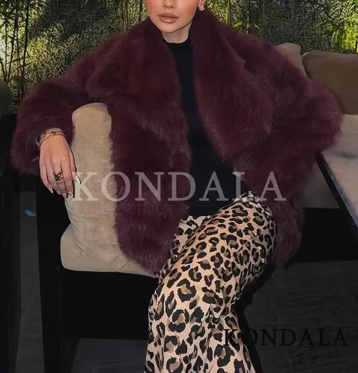 Manteau en fourrure vintage pour femmes, automne hiver, chaud, décontracté, ample, tendance, fausse