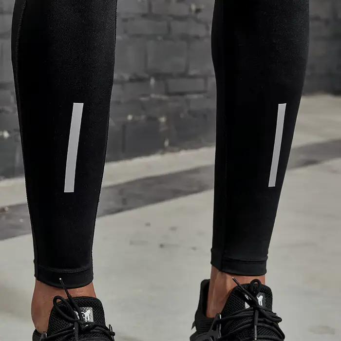 VANSYDICAL pantalons de Compression hommes collants de course avec rayé réfléchissant basket-ball Le