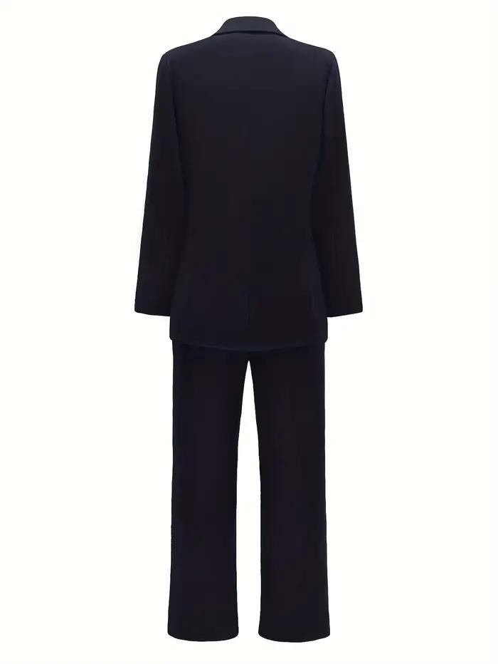 Ensemble de costume veste Blazer et pantalon à jambes droites pour femmes, élégant et décontracté, p