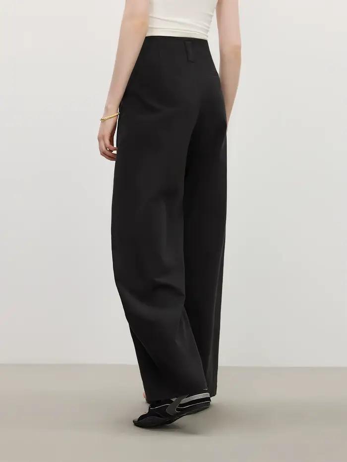 FSLE pantalon large décontracté pour femmes 2025 été nouveauté Design violet foncé Chic pantalon 25F