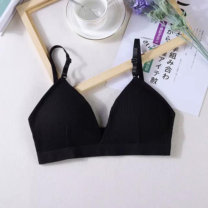 Soutien-gorge de sport en fibre élastique pour femme, sous-vêtement respirant, haut court mince, san