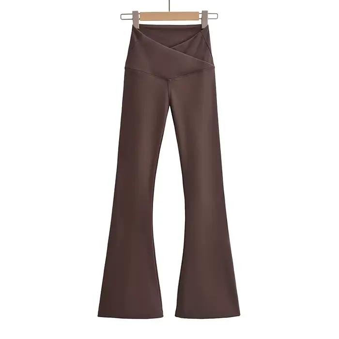 Legging évasé noir pour femme, pantalon de yoga, style streetwear décontracté, tenue résistante, aut
