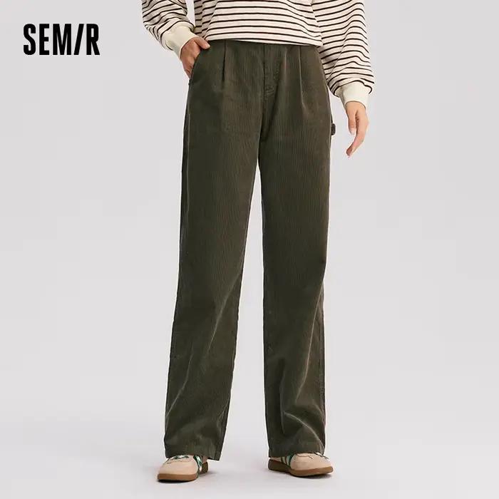 Semir pantalons décontractés femmes velours côtelé coton pantalon à jambes larges 2025 nouveau hiver