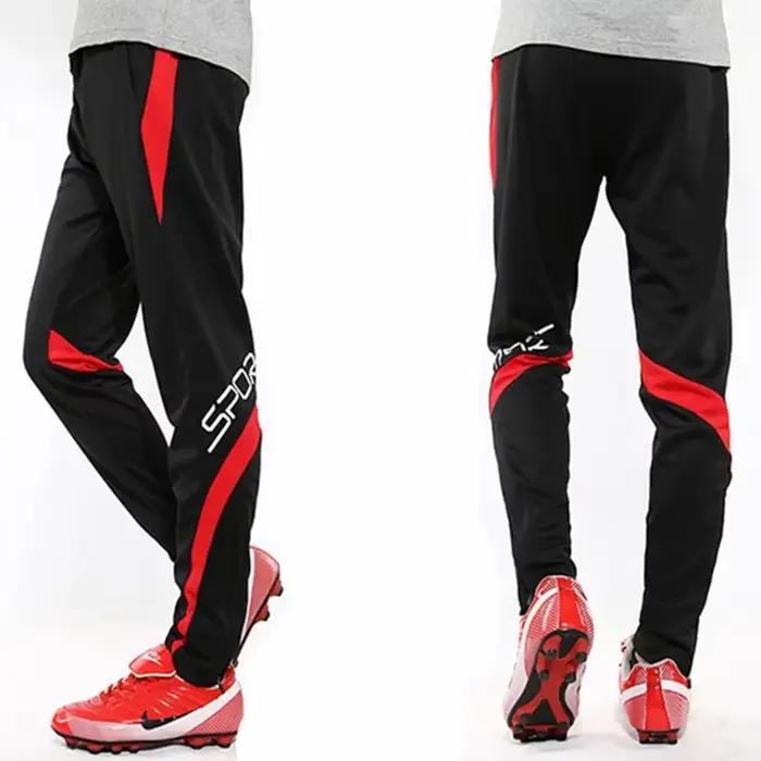 Pantalon de Sport pour hommes, avec poches à fermeture éclair, pour jogging, Football, survêtement d