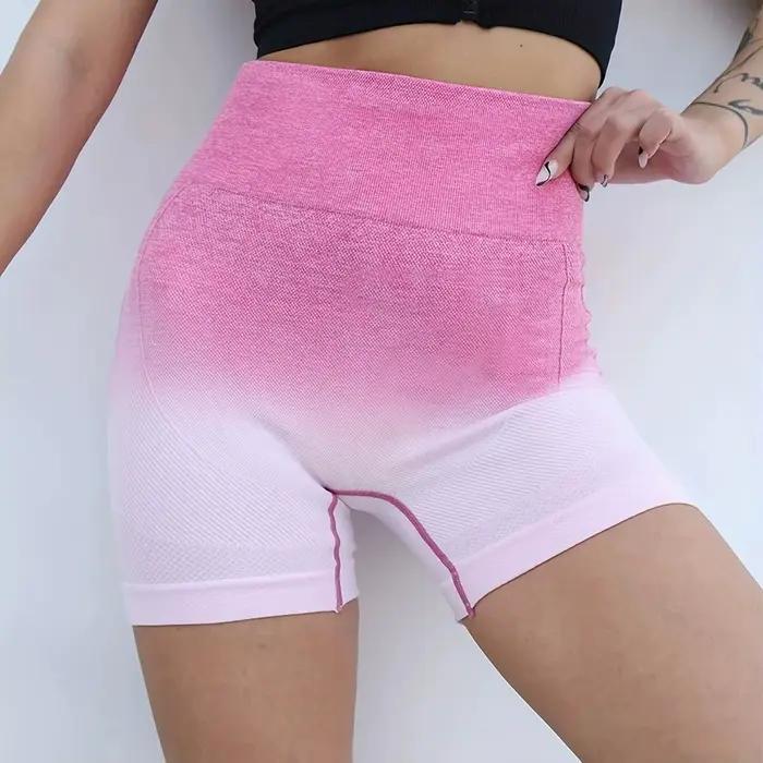 Short de Yoga pour femmes, à la mode, suspendu progressif, teint, fesses de pêche, serré, sans coutu