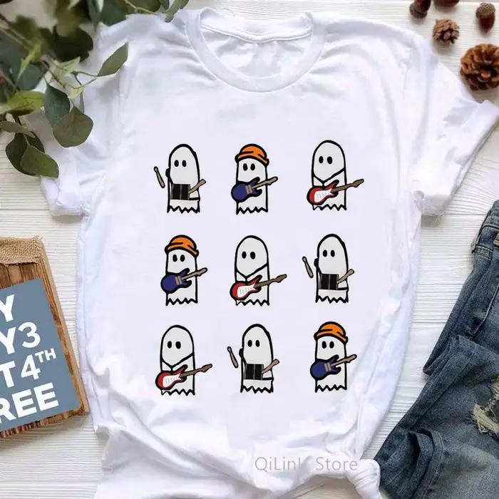 T-shirt femme, humoristique, à la mode, avec impression de fantôme, Julie et les fantômes, années 90