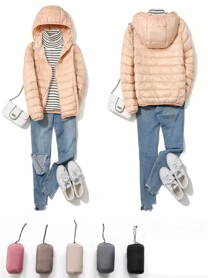Veste bouffante Ultra légère pour femmes, 15 couleurs, nouvelle mode coréenne, manteau court à capuc