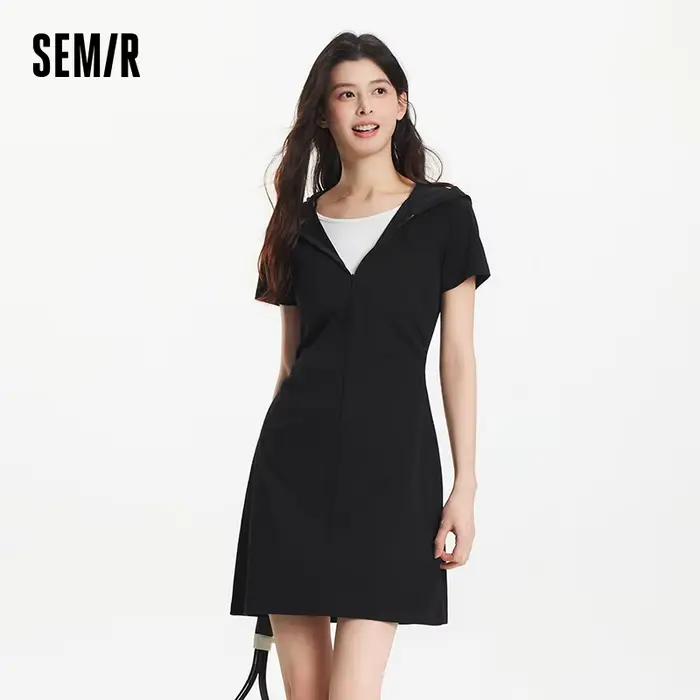 Robe Femme Semir à Capuche 2026 Effet Deux Pièces Coupe Ajustée Taille Plissée Style Urbain Décontra
