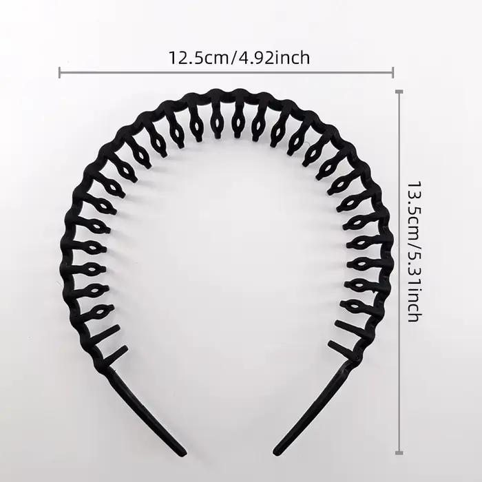 Lot de 3 Bandeaux Tendance Ondulés pour Femmes, Couleur Unie, Antidérapants à Dents, pour Filles, La