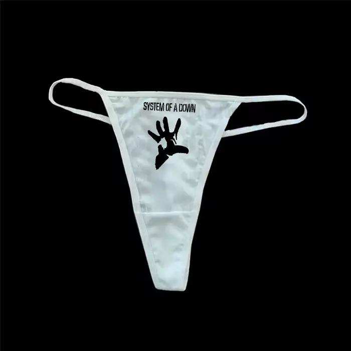 String imprimé avec lettres de lingerie mignonne pour femmes, sous-vêtements pour femmes sans coutur
