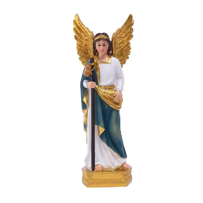 Statue d'ange classique Saint Raphael Saint Gallen, ornements, cadeau de noël, artisanat en résine