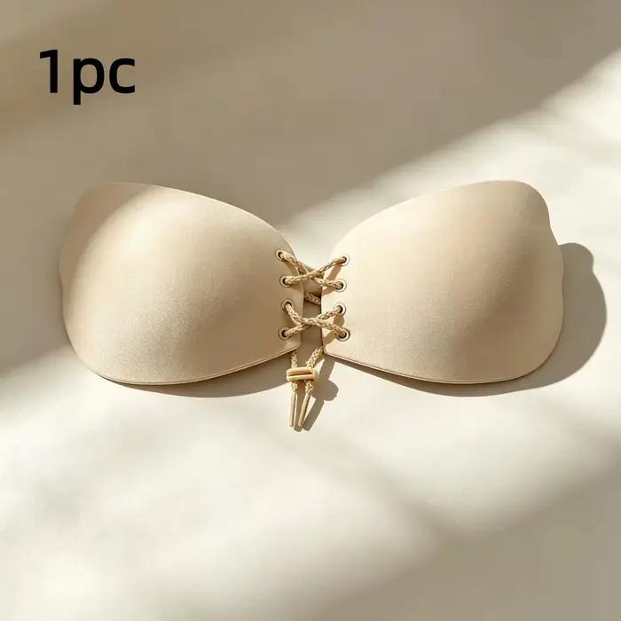 Soutien-gorge adhésif invisible en silicone, demi-double, réglable, respirant, réutilisable, pour un