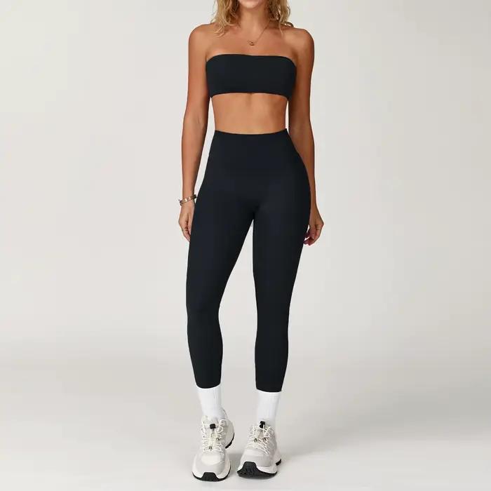 Ensemble de Yoga 2 pièces pour femmes, tenues d'entraînement, Fitness, survêtement de gymnastique, L