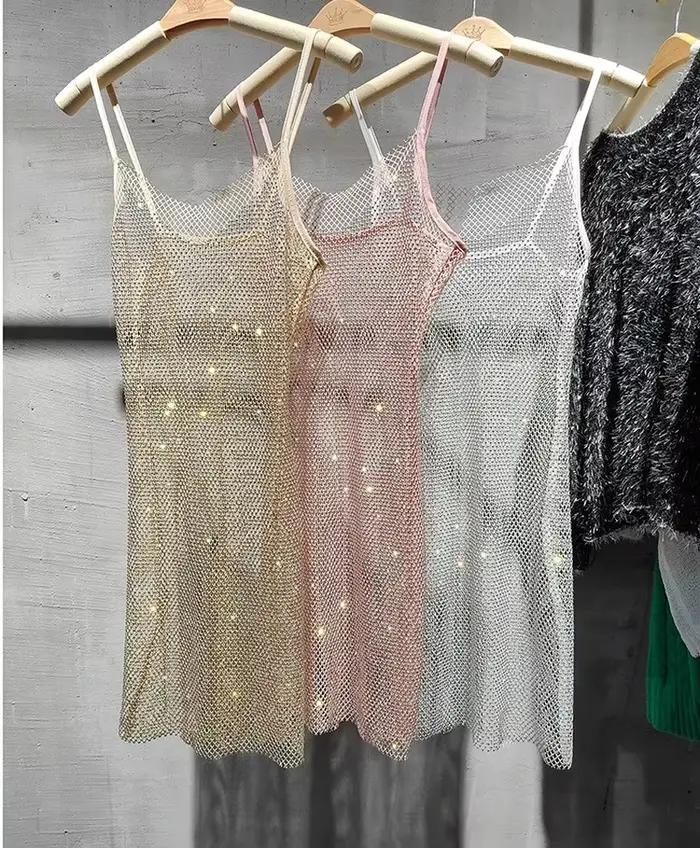 Bunduextrêmes-Robe Mi-Longue Sexy et Slim pour Femme, Diamant Brcorporelle, Clip, Sac de Tempérament