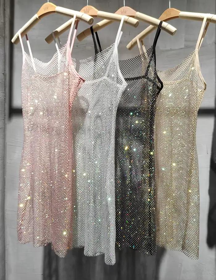 Bunduextrêmes-Robe Mi-Longue Sexy et Slim pour Femme, Diamant Brcorporelle, Clip, Sac de Tempérament
