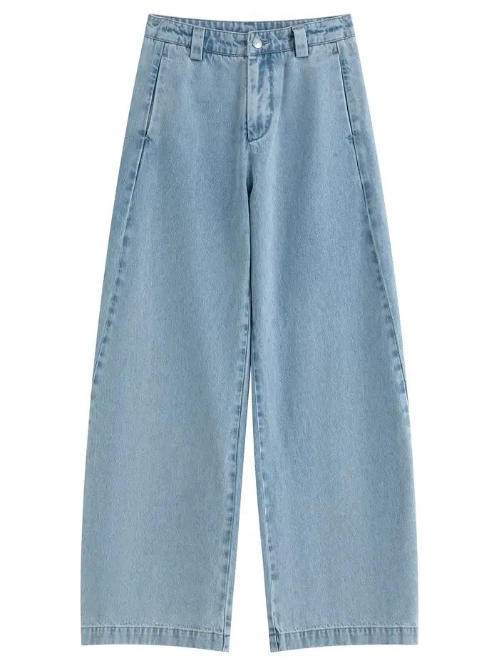 FSLE 2026 – Jean vintage bleu clair pour femme, coupe étrangère, taille haute, ample, style Y2K rétr
