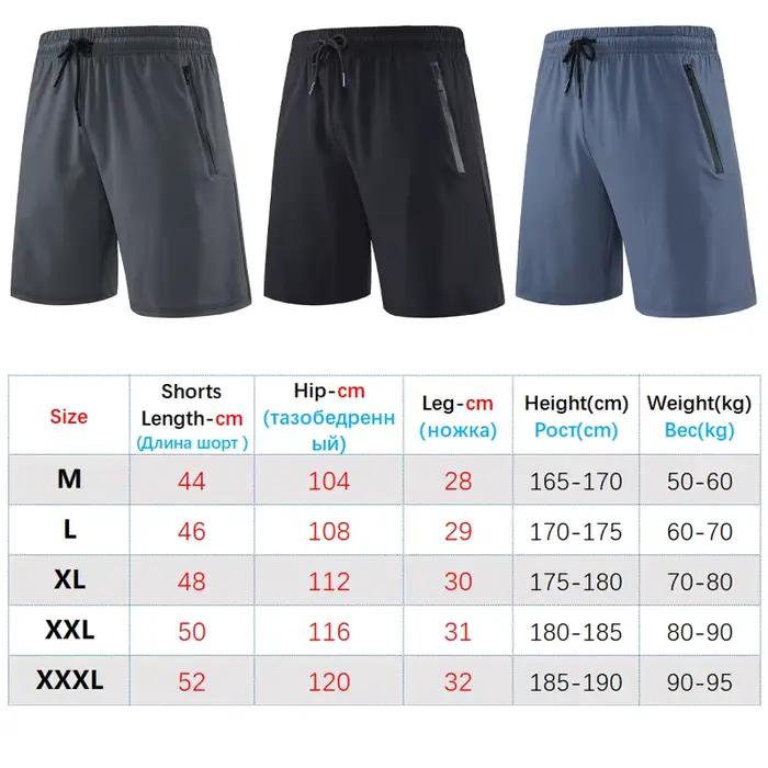 Short de sport à séchage rapide pour homme avec poches zippées, short d'entraînement de gym, short d