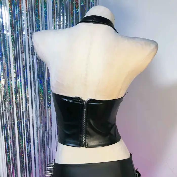 Débardeurs Gothiques Y2K Cybergoth pour Femmes, Vêtements Emo, Tops Corset Gothiques avec Chaîne, So