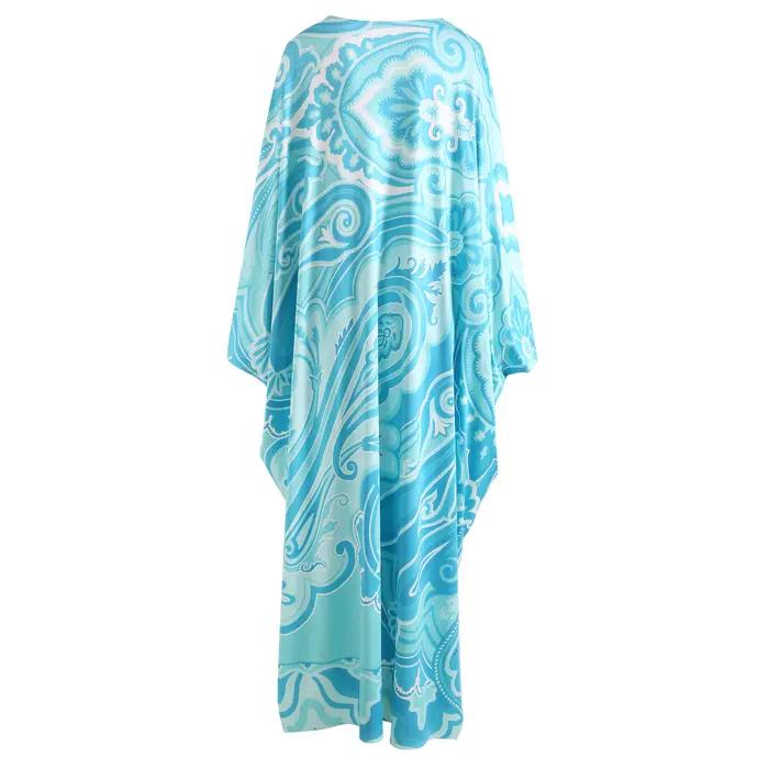 Mode 2024 printemps été nouveau Style bohême robes décontractées col rond manches chauve-souris rayé