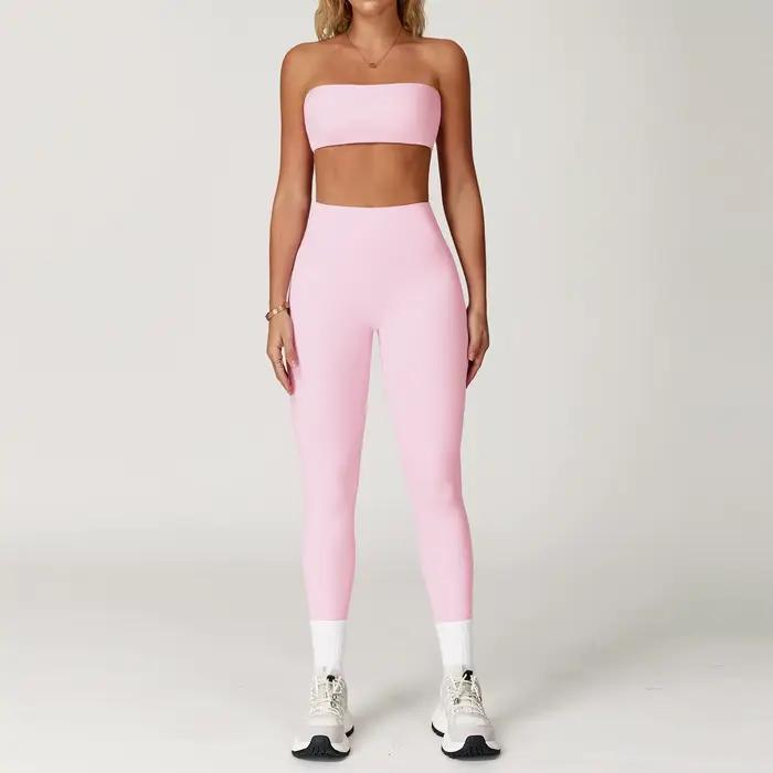 Ensemble de Yoga 2 pièces pour femmes, tenues d'entraînement, Fitness, survêtement de gymnastique, L