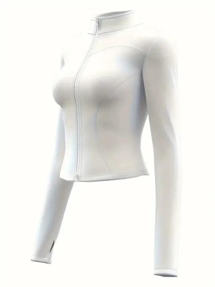 Vêtements de yoga pour femmes, manteau de sport d'automne et d'hiver, col montant, haut à manches lo