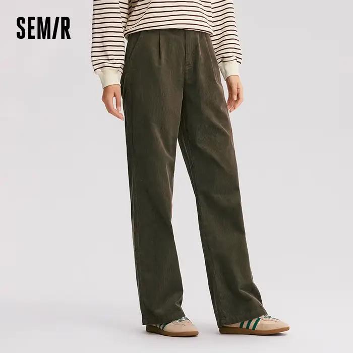 Semir pantalons décontractés femmes velours côtelé coton pantalon à jambes larges 2025 nouveau hiver