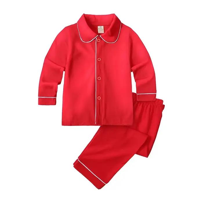 Ensembles de pyjamas en coton trempé pour enfants, vêtements de détente pour enfants, costume de Noë