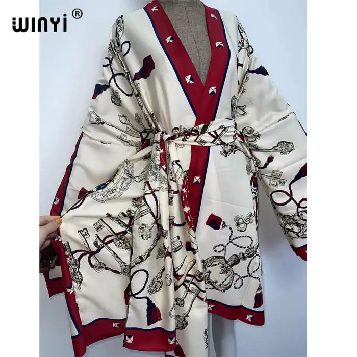 WINYI-Cardigan africain à manches chauve-souris pour femmes, robe de cocktail, style Boho, Maxi, 202