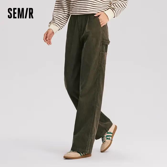 Semir pantalons décontractés femmes velours côtelé coton pantalon à jambes larges 2025 nouveau hiver